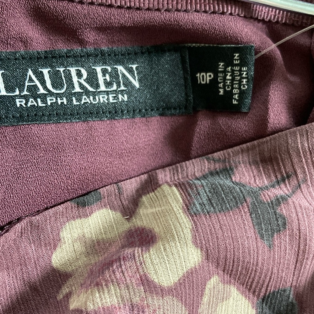 NWT Lauren Ralph Lauren Women's Floral Crinkle Georgette Tiered Skirt Purple - Picture 10 of 10